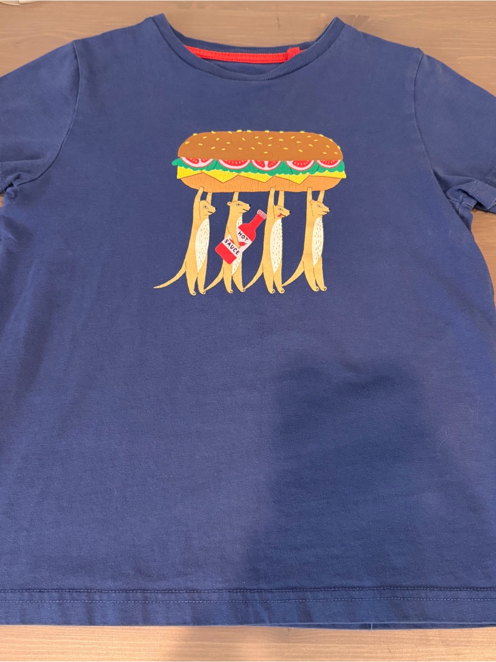 Boden Printed Meerkat Tee Shirt Unisex Kids Size 7-8 Cotton 4th of July